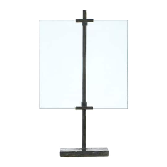 Hello Honey® Black Adjustable Metal Stand & Glass 10" x 16.75" Floating Photo Frame